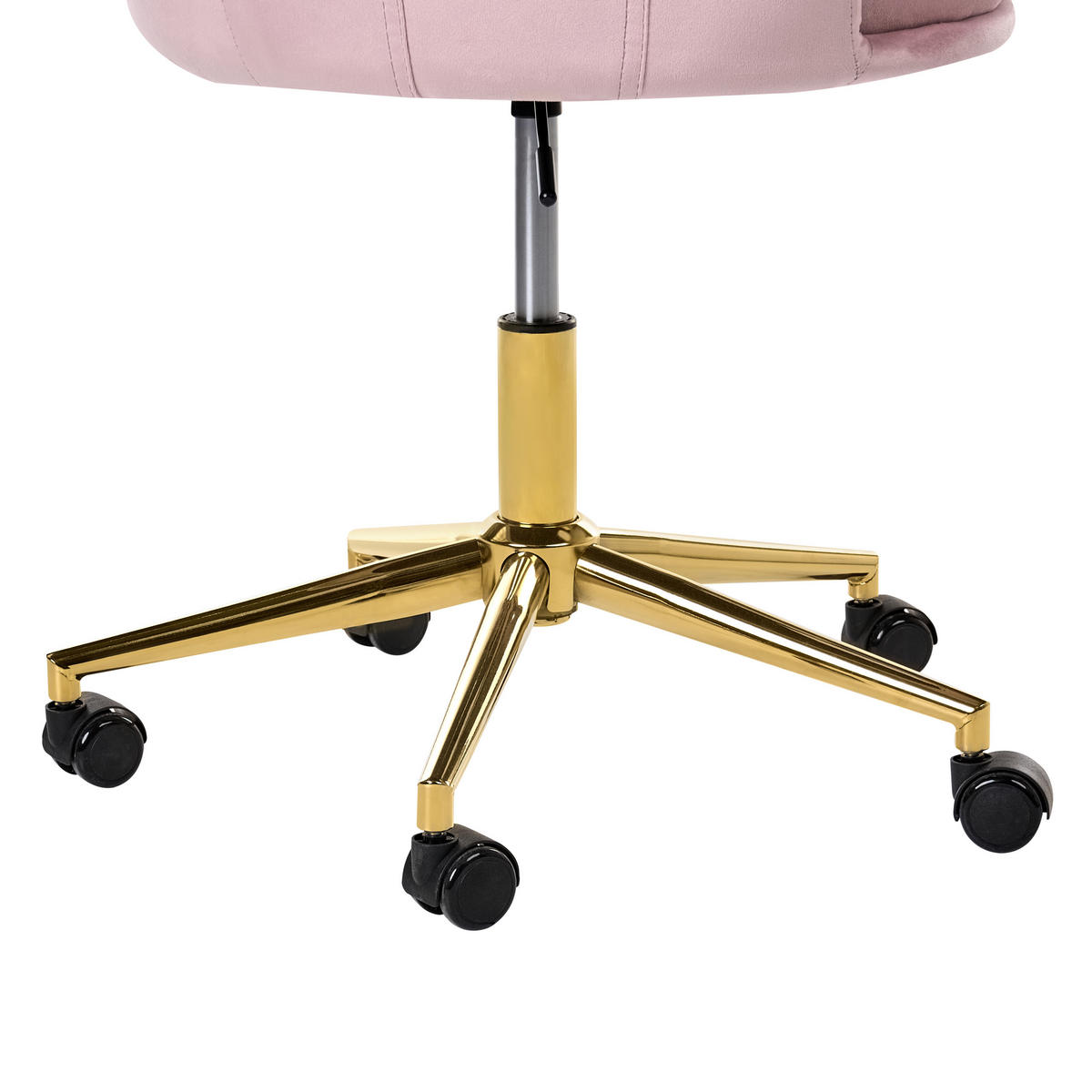 SCHREIBTISCHSTUHL Samtstoff Pastellrosa Velencia - Pink, Textil (64/85/60cm) - Beliani