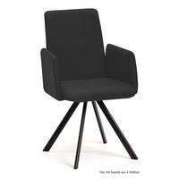 ARMLEHNSTUHL drehbar (4er-Set) Denys 52x92x60 Schwarz/Anthrazit - Anthrazit/Schwarz, Kunststoff (60/92/52cm) - 58aufmkessel