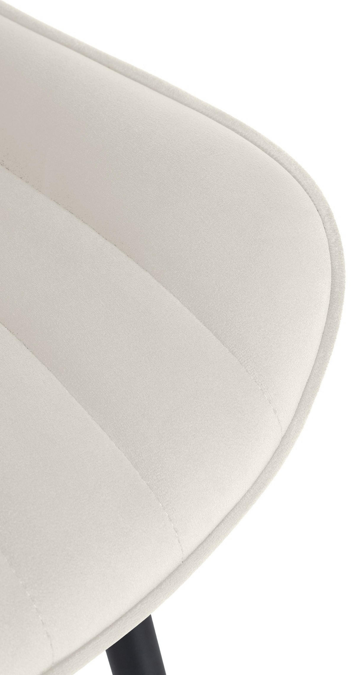 STUHL Samt creme - Creme/Schwarz, Textil/Metall (50/81/61cm) - CLP