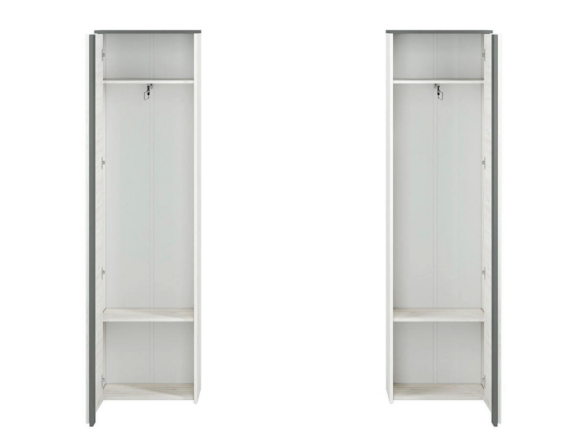 KLEIDERSCHRANK – HYGA 06 – 54 cm – Hyga – Weiß / Kieferfarben - Weiß/Kieferfarben, Holzwerkstoff (54/198/34cm) - hi-markt