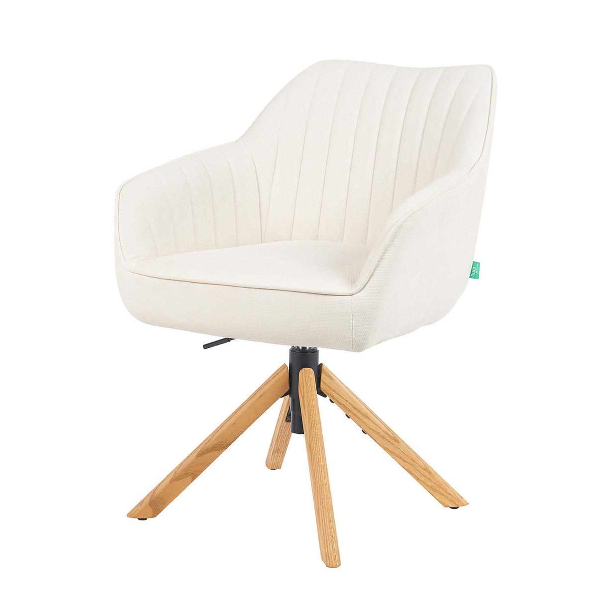 BÜROSTUHL Mika-Olea - Honigeiche/Creme, Eichenholz/Holz (60/83/61cm) - DUBI Möbel