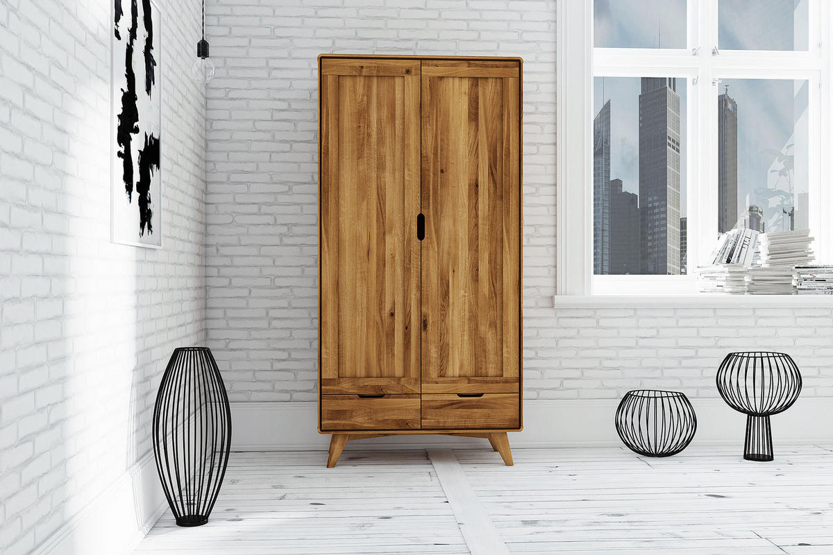 GREG KLEIDERSCHRANK Wildeiche - Wildeiche, Holz (90/180/45cm) - byoak