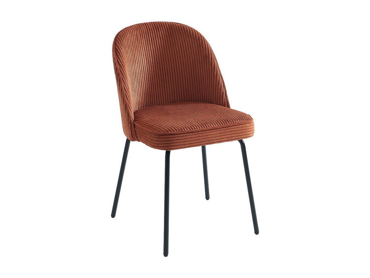 STUHL - 50cm x 57.5cm - Samt - terracotta - ALPALI - Braun, Textil (50/83.5/57.5cm) - Vente-Unique