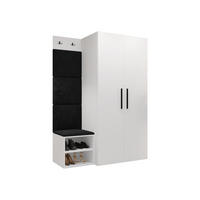 GARDEROBEN-SET Medi IV - Anthrazit/Schwarz, Holzwerkstoff/Kunststoff (80/191/50cm) - MIRJAN24