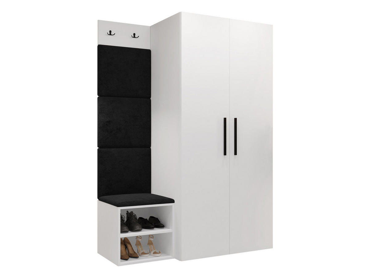 GARDEROBEN-SET Medi IV - Anthrazit/Schwarz, Holzwerkstoff/Kunststoff (80/191/50cm) - MIRJAN24