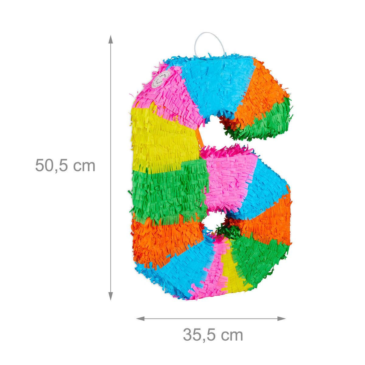 PINATA - Multicolor, Papier/Wellpappe (35.5/50.5/7.5cm) - Relaxdays