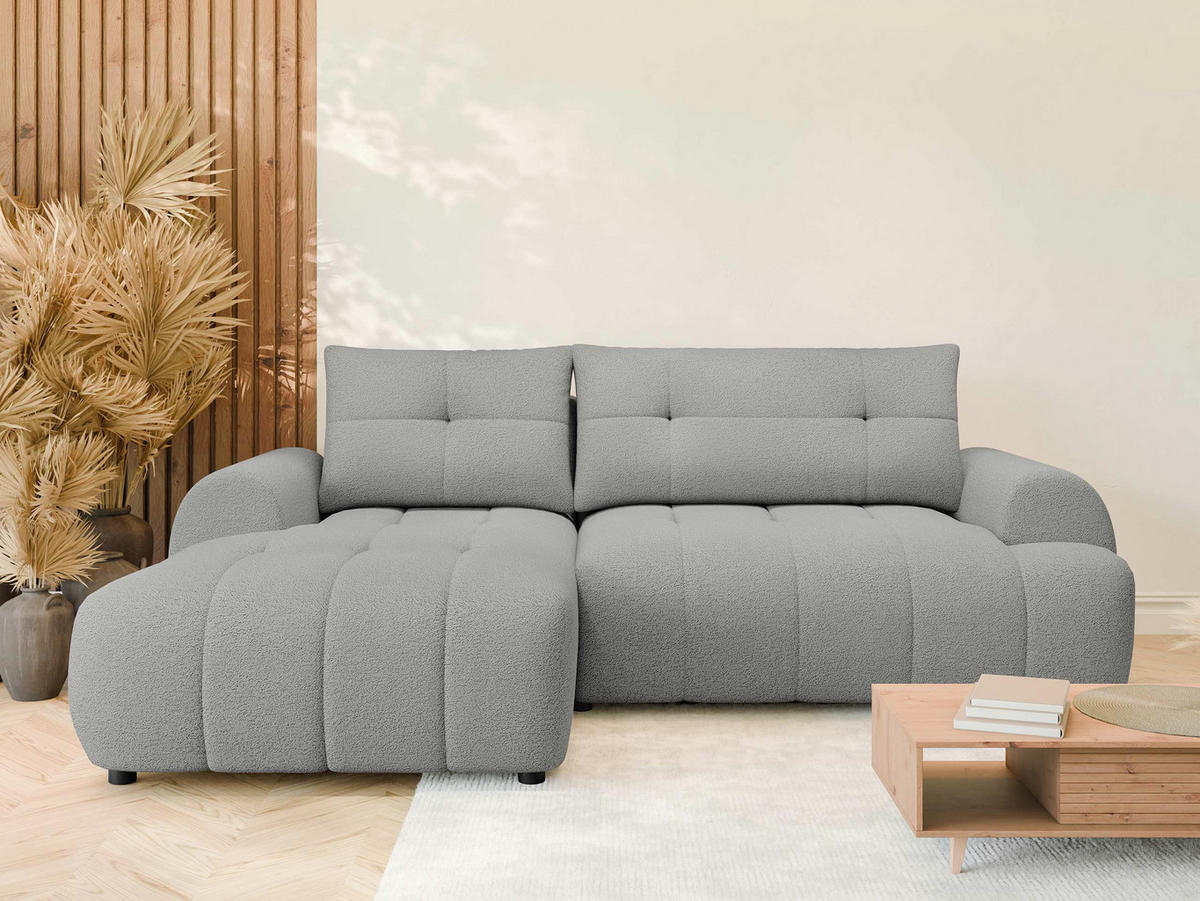 ECKSOFA Fiorano, Seite: Links - Hellgrau/Schwarz, Holz/Kunststoff (265/177cm) - MIRJAN24