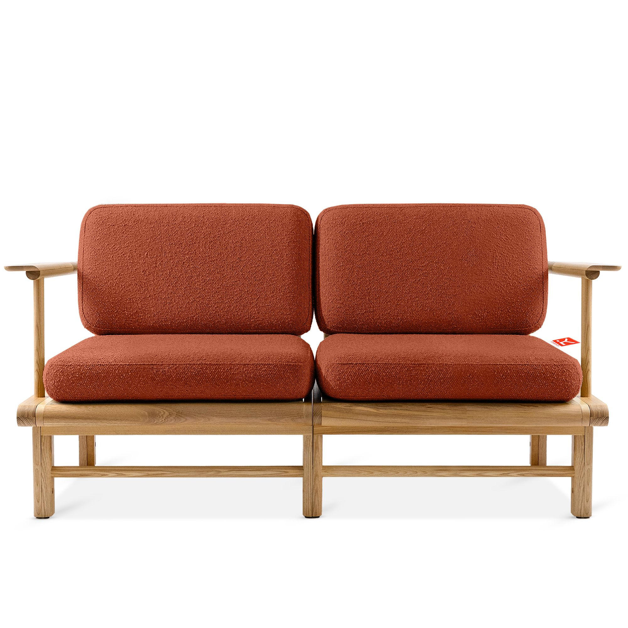 GARTENSOFA ATREDA 2-Sitzer - Orange, Holz/Textil (160/74/80cm) - KONSIMO®