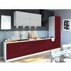 KÜCHENZEILE Florence 8-teilig Lichtgrau / Weinrot 392 / 59 / 207 cm - Rot/Grau, Holzwerkstoff (392/207/59cm) - Feldmann-Wohnen