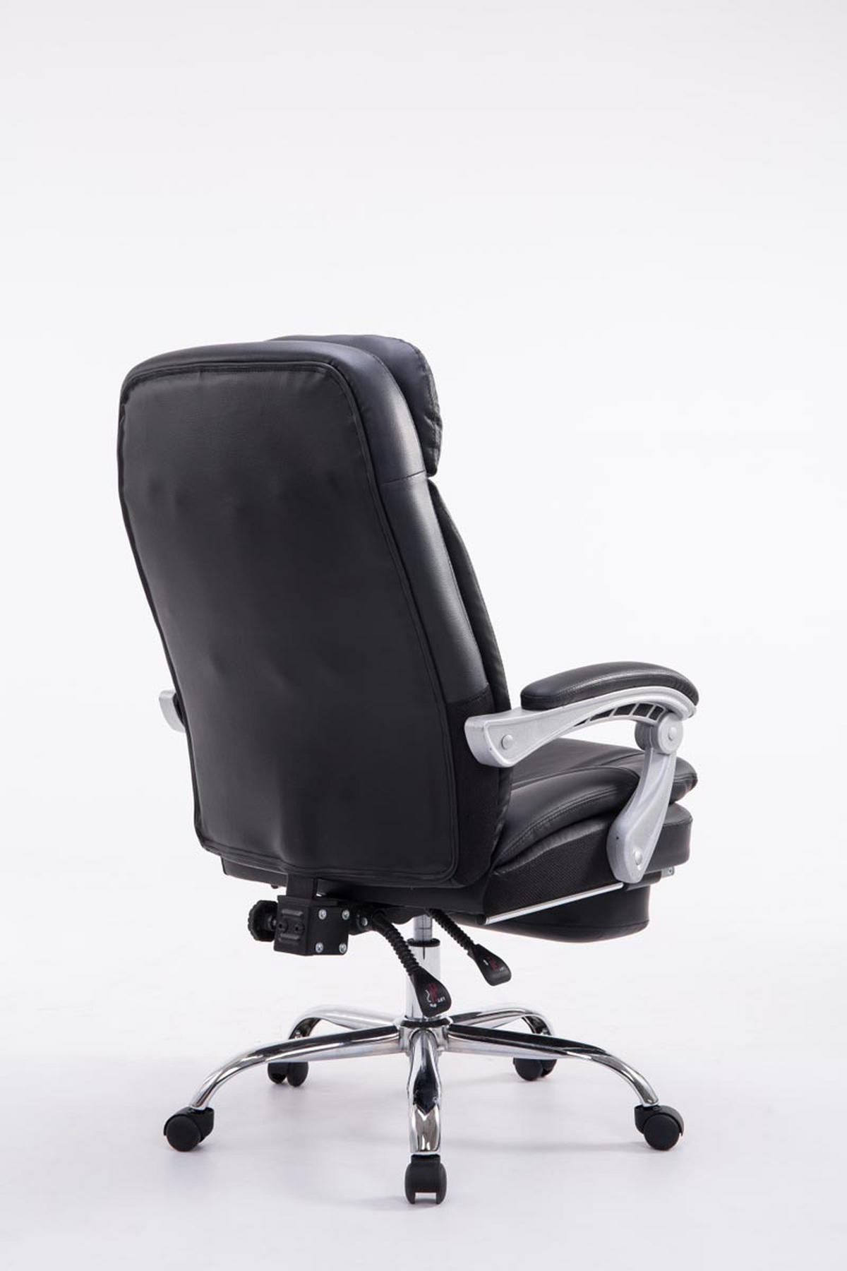 BÜROSTUHL XL Troja, Kunstleder Schwarz - Schwarz, Textil/Metall (67/122/67cm) - TPFLiving