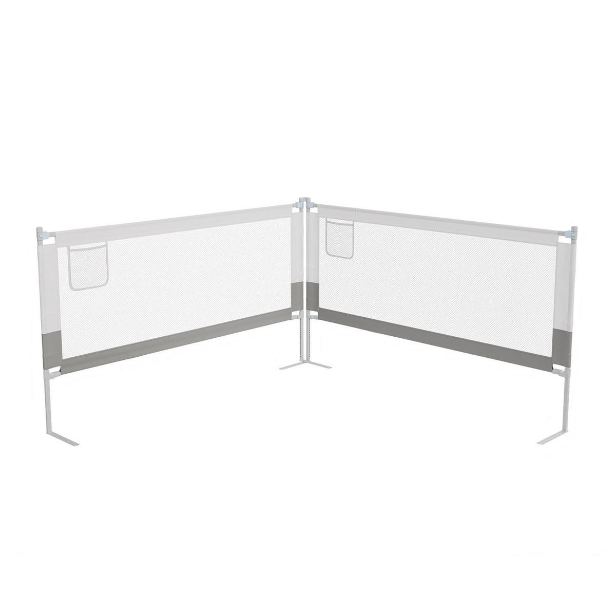 BETTSCHUTZGITTER Jaron 200/71-101 cm - Grau, Textil (200/200cm) - Juskys