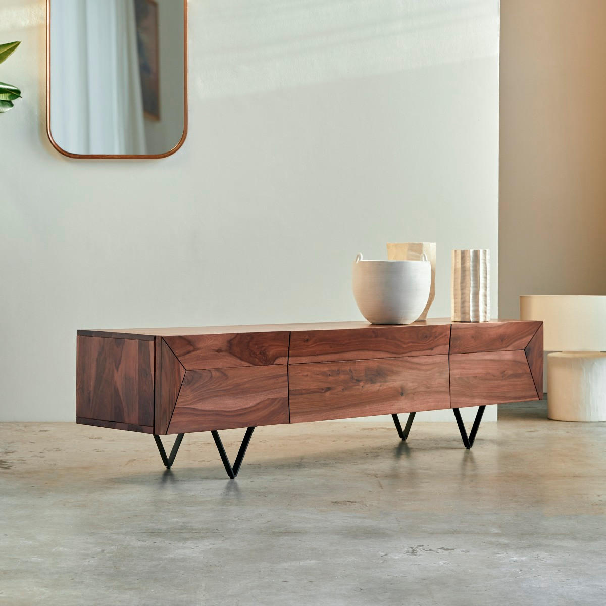 TV-SCHRANK Metric Braun aus Palisander - Braun, Holz (175/43/40cm) - Tikamoon