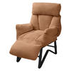 RELAXSESSEL Braun Leinenbezug verstellbar mit Armlehnen und Fußablage - Schwarz/Braun, Textil/Metall (85/102/82cm) - ML-DESIGN
