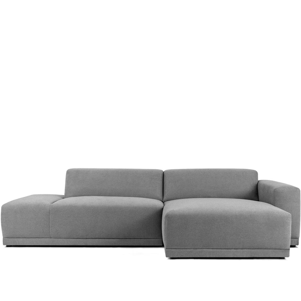 ECKSOFA RECHTS MUDI in moderner Optik mit hochwertigem Kaltschaum, Cord-Stoff, Aschgrau - Schwarz/Grau, Textil (280/160cm) - KONSIMO®