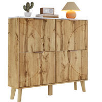 SCHUHSCHRANK 105/24/95,5 cm mit 4 Klapptüren, MDF in Holzoptik mit Platte in Marmoroptik, Natur - Naturfarben, Holzwerkstoff (105/95.5/24cm) - Redom