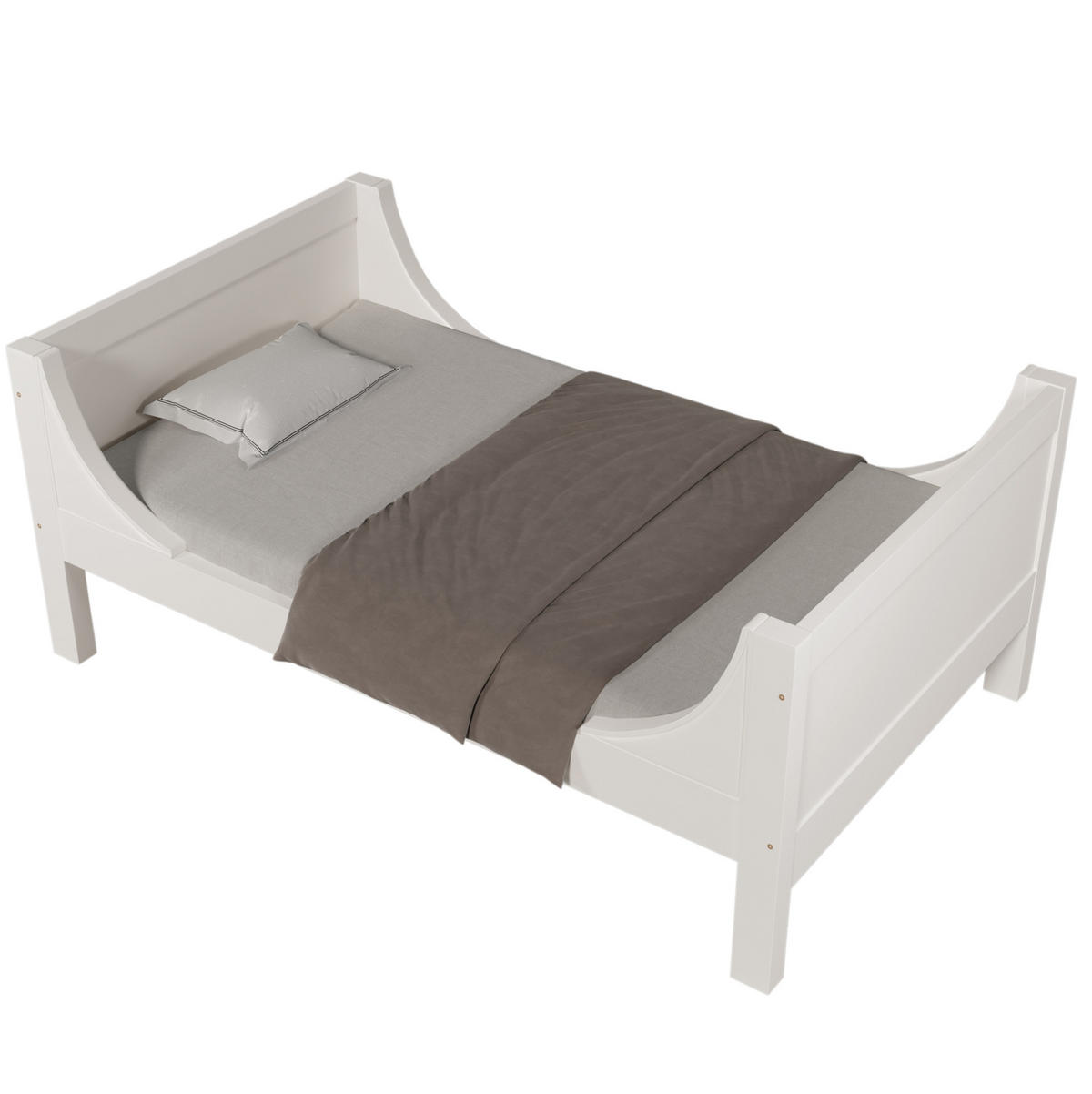 POSCHODOVÁ posteľ 90/200 cm biela oddeliteľná na 2 lôžka z dreva a kovu s variabilným rebríkom - biela, kompozitné drevo (90/200cm) - OKWISH