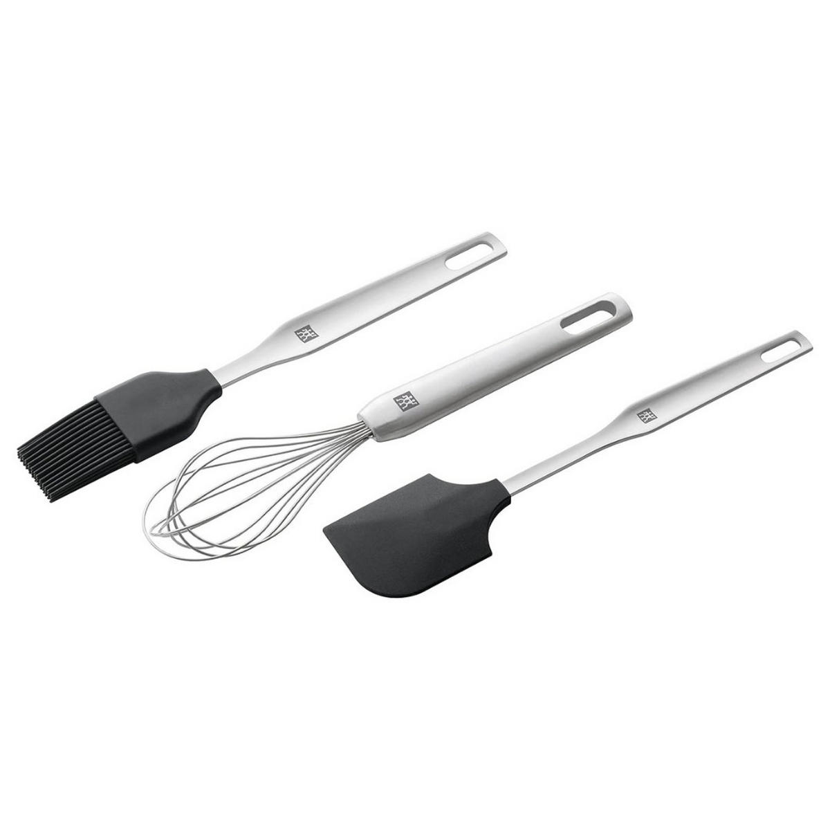 TEIGSCHABER Silikon Edelstahl Spatel Backspatel Küchenhelfer - Silberfarben/Schwarz, Kunststoff/Metall (6/2/31cm) - Zwilling