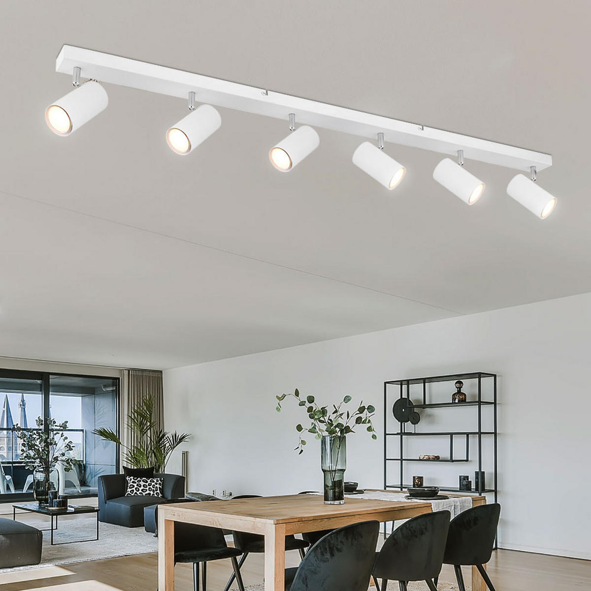 LED DECKENLEUCHTE Metall Weiß 6-flammig - Weiß, Metall (115/6/12cm) - Globo Lighting