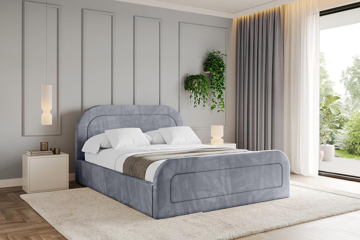 POLSTERBETT mit Bettkasten, Fußteil und Lattenrost, Boxbett ohne Matratze - LERAY-Z 120x200 Grau - Grau, Holzwerkstoff/Textil (120/200cm) - ALTDECOR