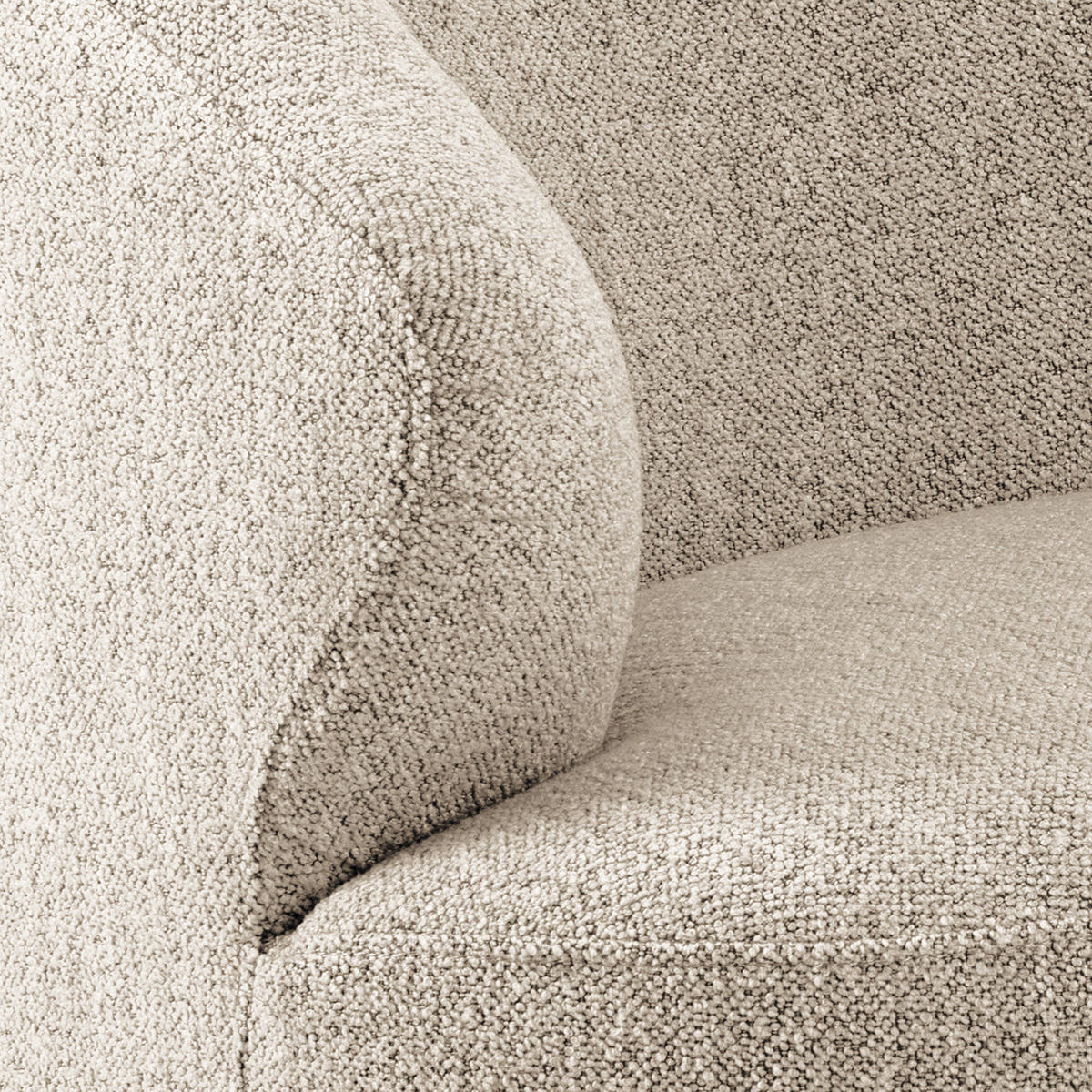 LOUNGESESSEL - Bouclé / Eisen, Beige / Schwarz - Beige/Schwarz, Textil/Metall (80/77/80cm) - home24
