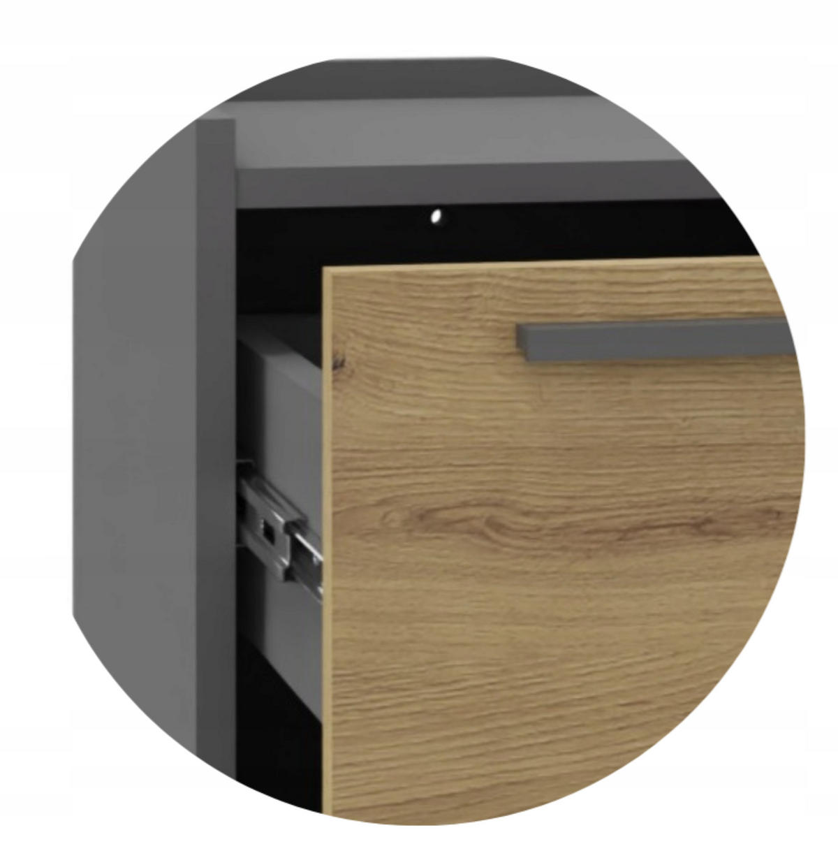KOMMODE ALTIVO 3SW Anthrazit Grau-Artisan Eiche 36/35,6/70,4 cm - Anthrazit/Eiche Artisan, Holzwerkstoff (36/70.4/35.6cm) - Matkam Möbel