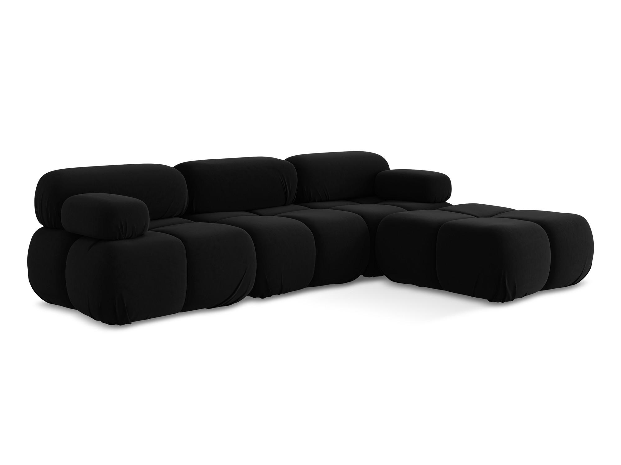 ECKSOFA Beidseitig Samt Stoff Schwarz - Schwarz/Orange, Kunststoff/Textil (285/191cm) - Makamii