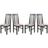 ESSZIMMERSTUHL - Set 4x Nilo 2 , schwarz, Paros 2 - Beige/Schwarz, Holz (43/94/40cm) - Leaf Design
