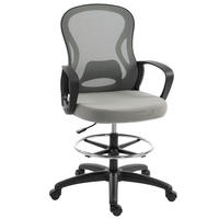 DREHSTUHL DE-11857 höhenverstellbar mit Fußring & Netz Grau - Grau, Metall (59/123/65cm) - ComfortXL