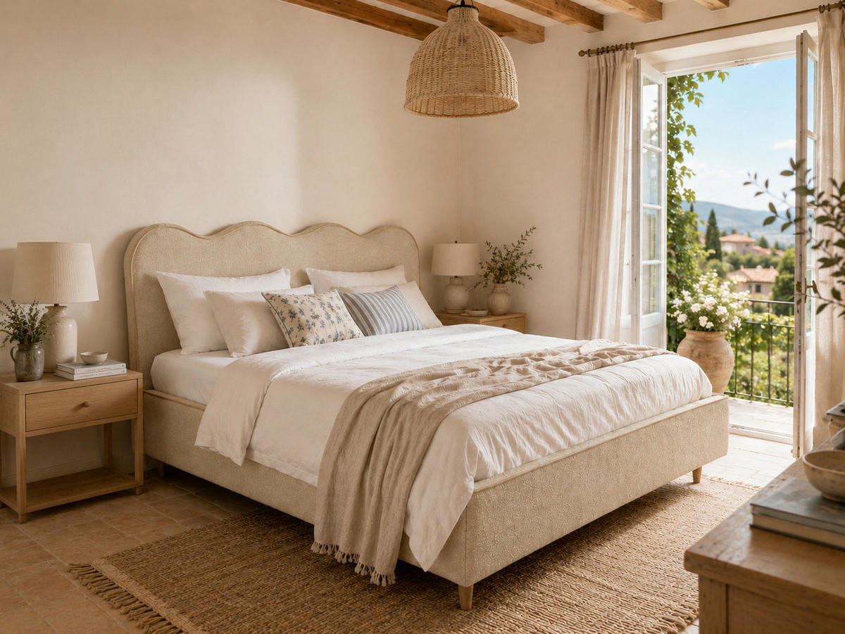 POLSTERBETT COCO 180x200 cm Hellbraun mit Bettkasten Bonellmatratze H3 - Hellbraun, Textil (180/200cm) - KS Home Concept