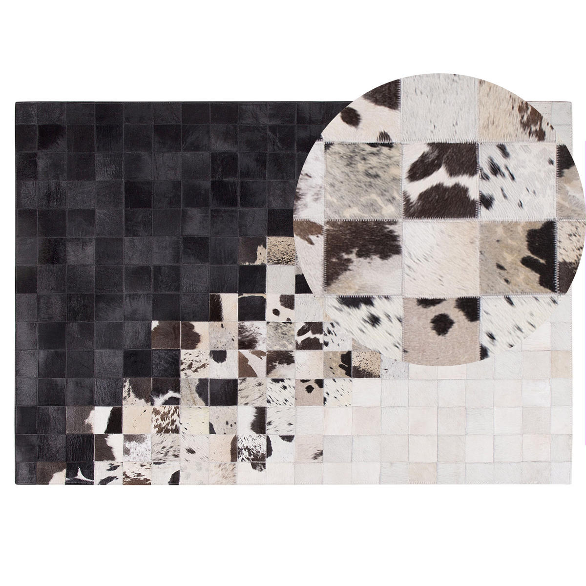 KURZFLOR-TEPPICH Kemah 200/140 cm - Schwarz, Fell (140/200cm) - Beliani
