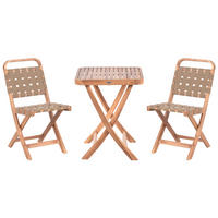 BISTRO-SET klappbar zertifiziertes Akazienholz Braun Calciano - Braun, Holz - Beliani