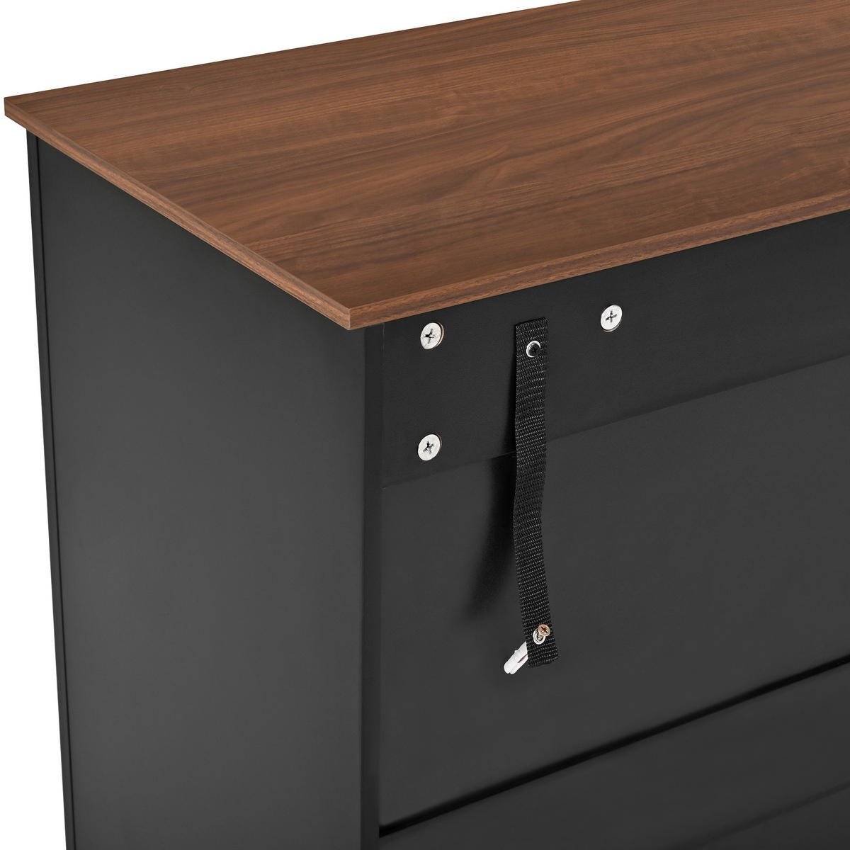 SIDEBOARD 3D Streifen MDF 3 Schubladen 4 Türen Modern Weiß - Schwarz, Holzwerkstoff (160/75/40cm) - FLIEKS