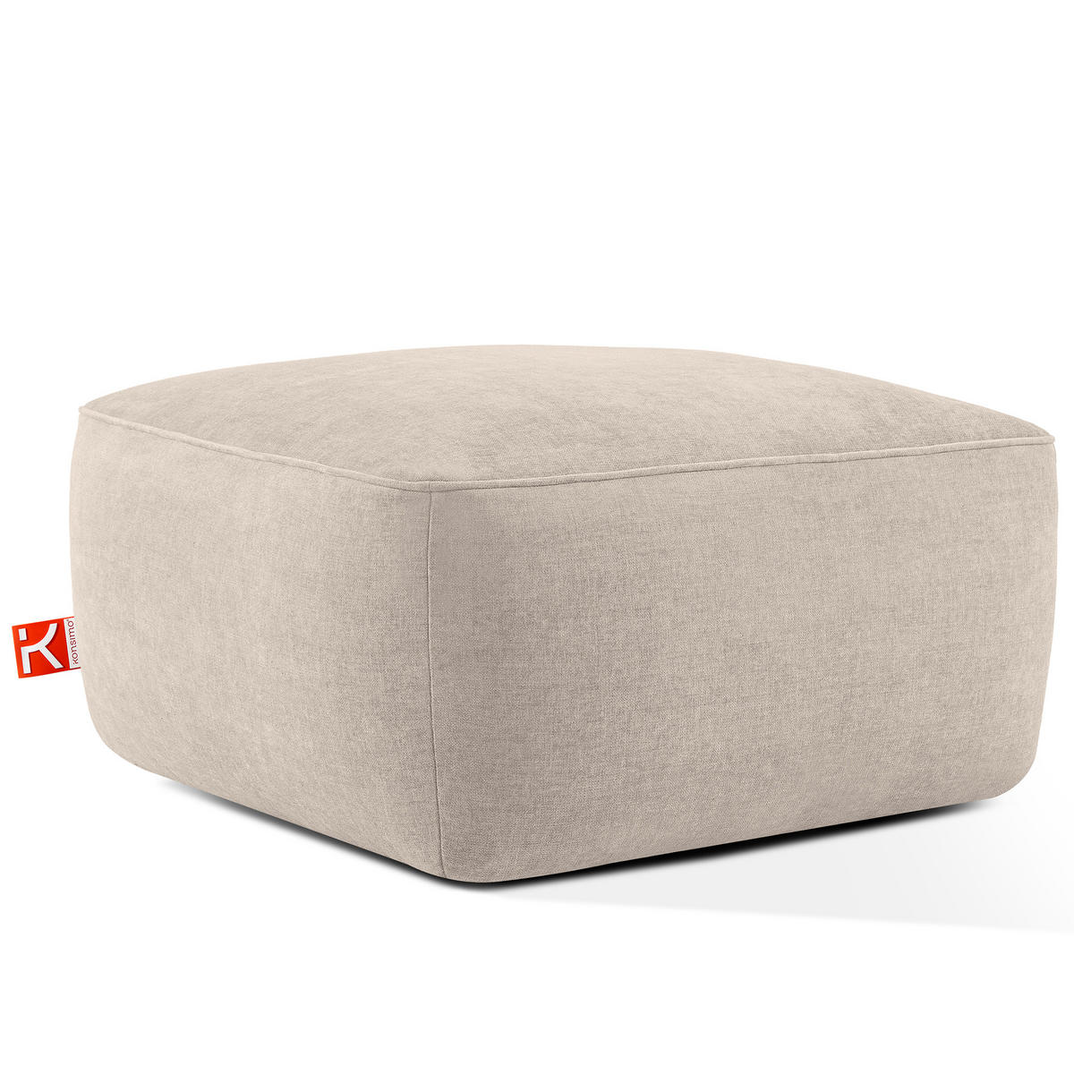 SITZHOCKER FUBBO, Cremig - Creme, Holz/Holzwerkstoff (80/44/80cm) - KONSIMO®