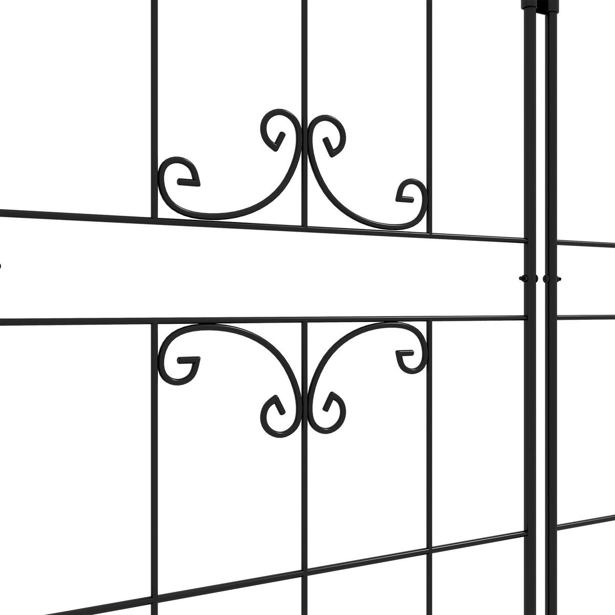RANKGITTER DE-18321 2er-Set für Kletterpflanzen, 181 cm hoch Schwarz - Schwarz, Metall (1.3/181/50cm) - ComfortXL
