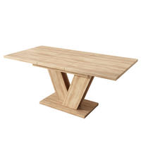 JÍDELNÍ stůl 140/180/80 cm dubový z MDF rozkládací s V-nohami - barva dubu, kompozitní dřevo (180/80/75.5cm) - OKWISH