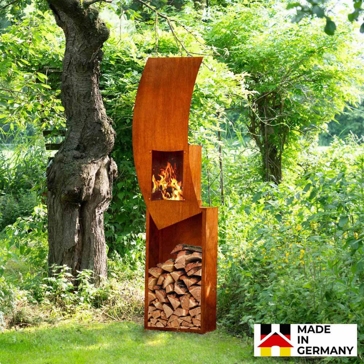 GARTENFEUER SWING - Orange, Metall (60/220/35.5cm) - Home Deluxe