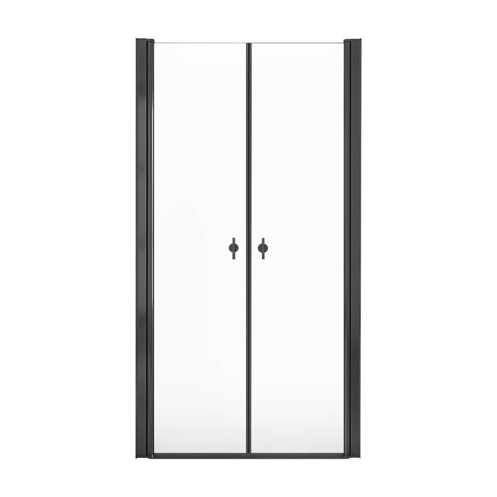 PENDELTÜR Klarglas LAVEA - 85 x 195 cm Schwarz - Schwarz, Glas/Metall (85/195cm) - Home Deluxe