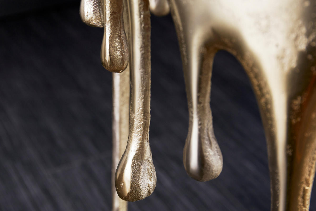 BEISTELLTISCH LIQUID LINE Metall Gold 50 cm - Goldfarben, Metall (37/37/51cm) - riess-ambiente