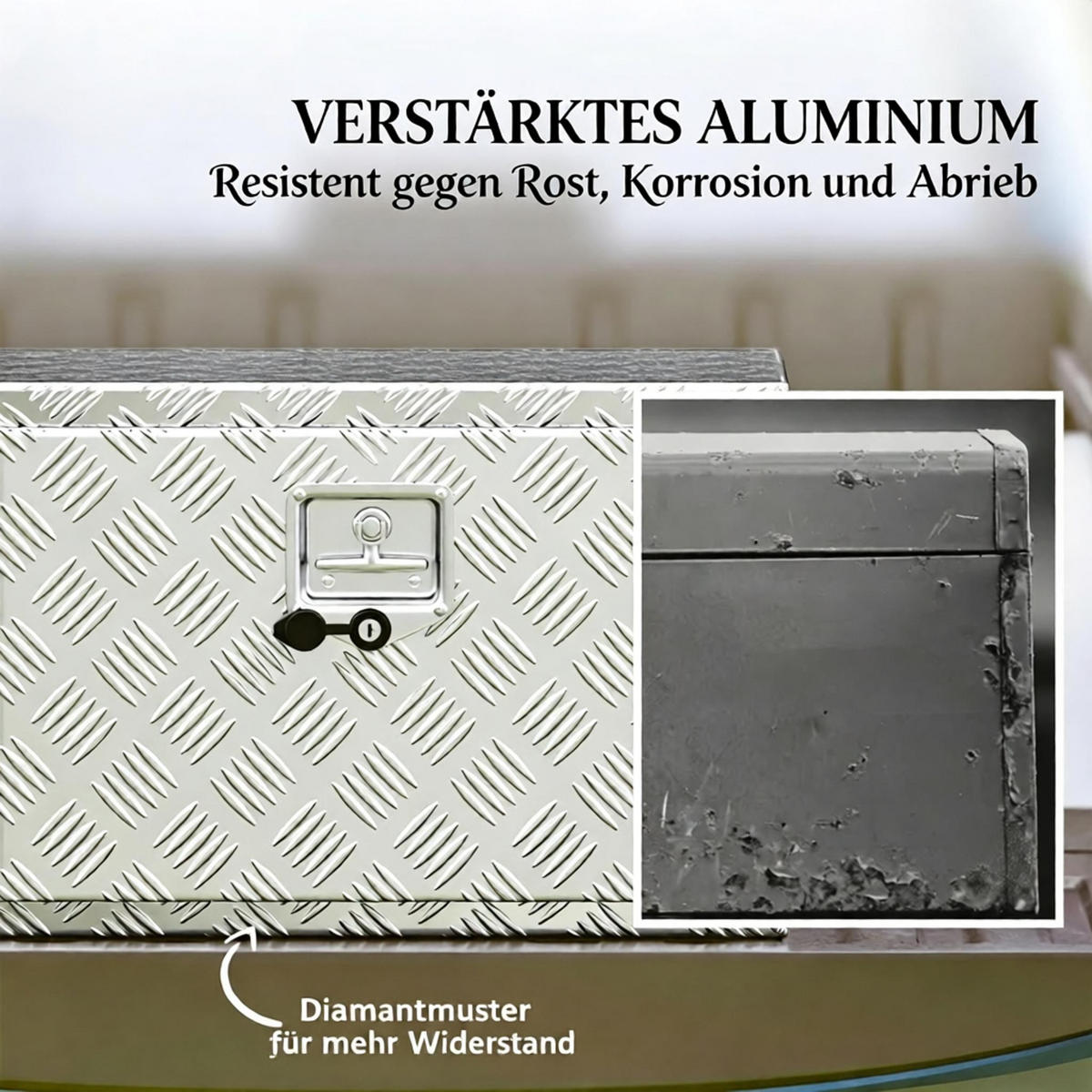 WERKZEUGKISTE ALUMINIUM 76 L für LKW und Pickup, mit Schloss, Silber - Silberfarben, Metall (35.5/40.6/60.9cm) - Novahome