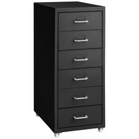 ROLLCONTAINER ,einfache Montage, 41 x 28 x 69 cm,schwarz - Schwarz, Metall (28/69/41cm) - tectake