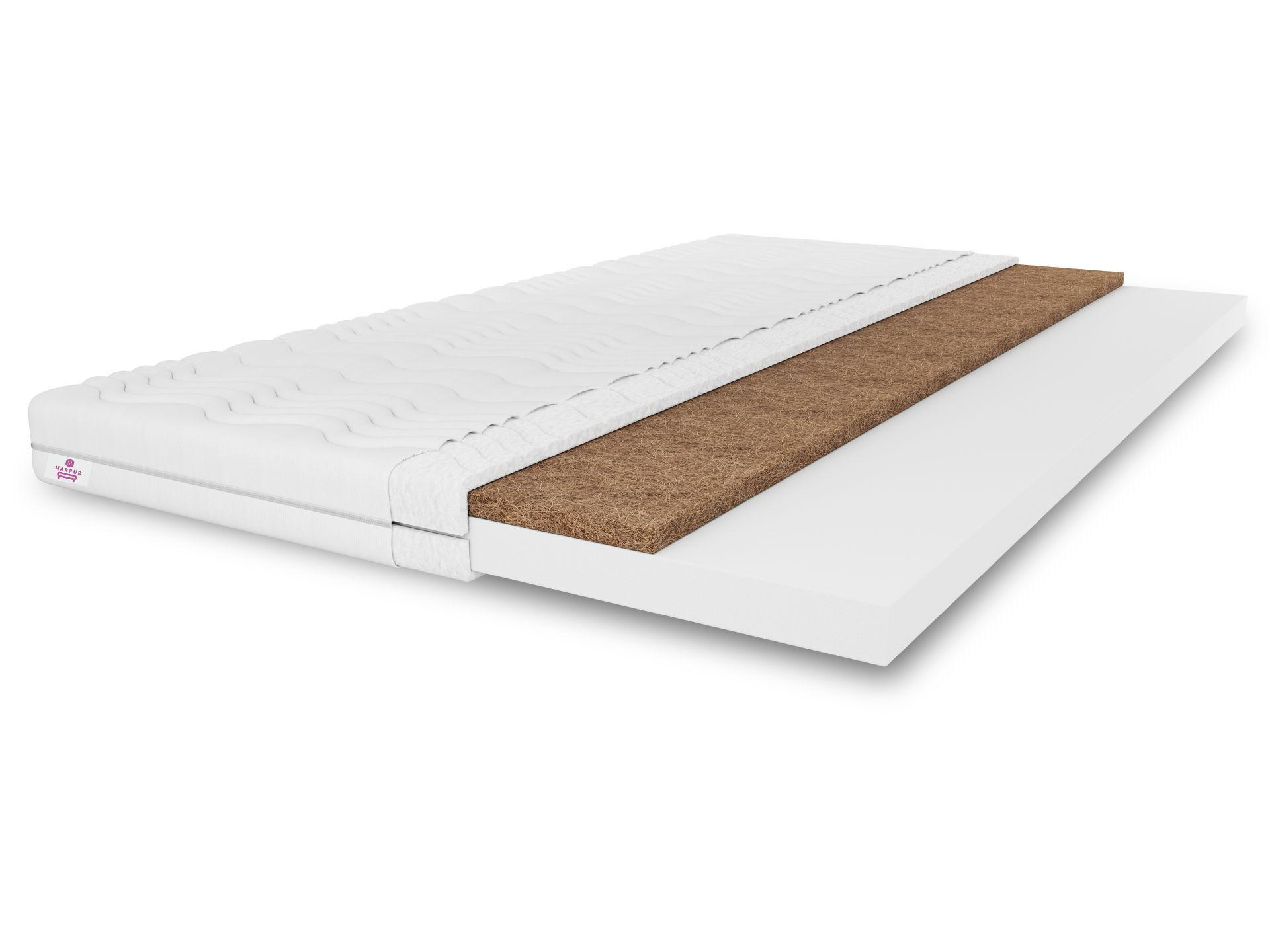 MATRATZENTOPPER TOP5, Kokosauflage Größe: 90x200x5, Weiß, hart: H4 - Weiß, Textil (90/200cm) - Marpur