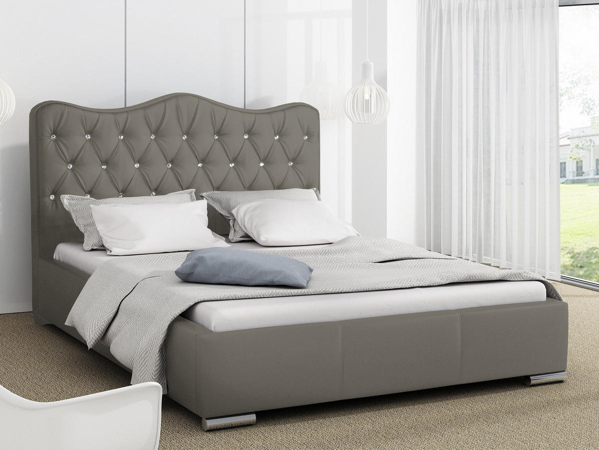 POLSTERBETT Santorini - Grau, Holz (140/200cm) - MIRJAN24