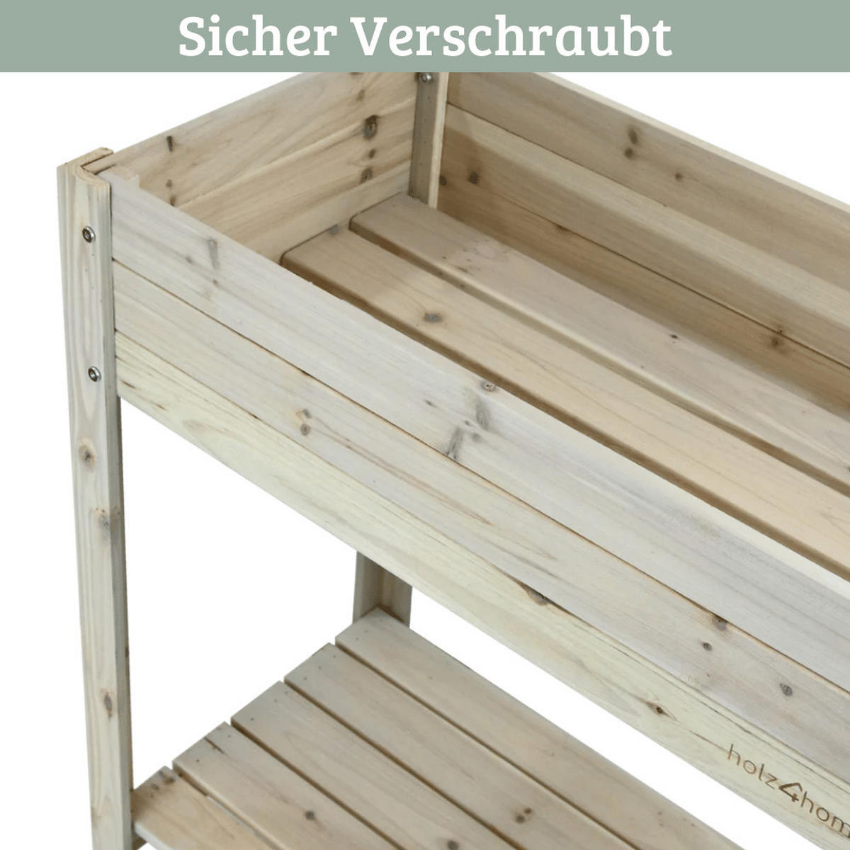 HOCHBEET Balkon Holz KLEO Inkl. Vlies Grauweiß - Grau, Holz (80/78/37cm) - DELUKE