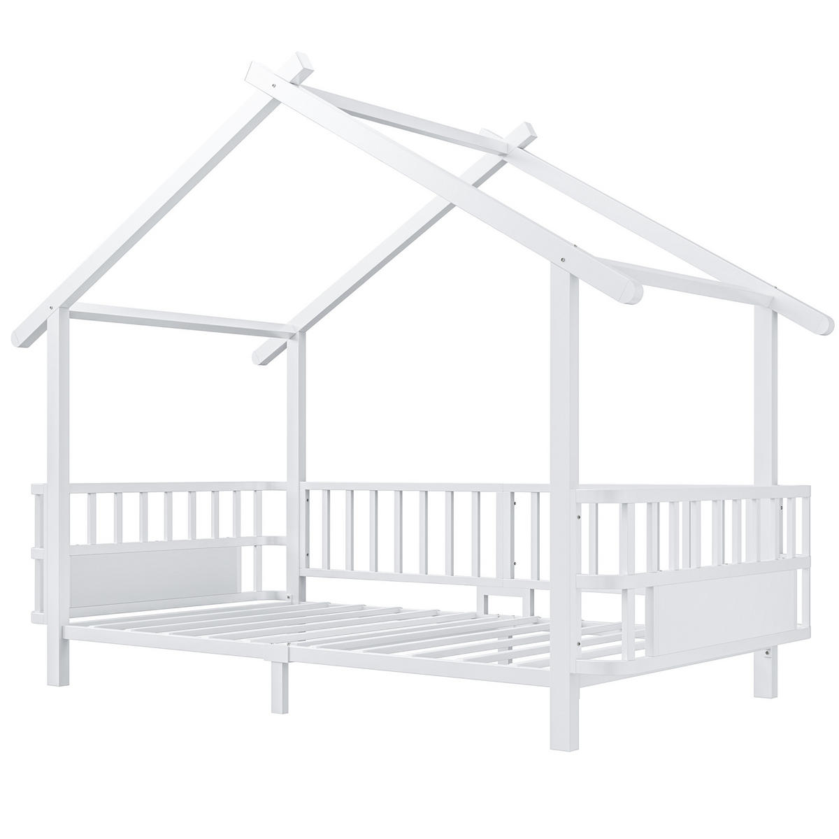 HAUSBETT 90x200 Metall Sicherheitsgitter Weiß - Weiß, Metall (90/200cm) - FLIEKS
