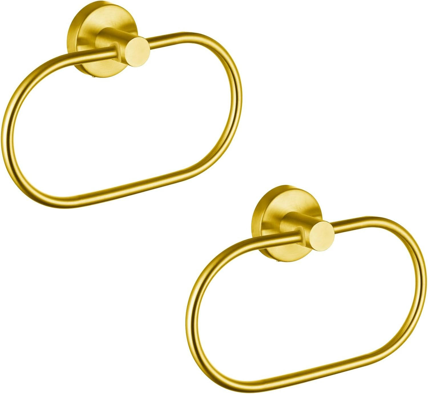 HANDTUCHSTANGE , Set mit 2 goldenen Handtuchringen - Gelb, Metall (5.5/1/20.2cm) - BELZ