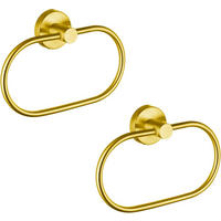 HANDTUCHSTANGE , Set mit 2 goldenen Handtuchringen - Gelb, Metall (5.5/1/20.2cm) - BELZ
