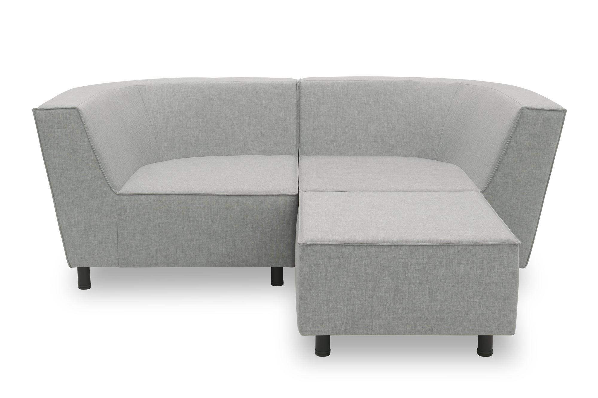 GARTENLOUNGE-SET 2 Brandie 206x77x176 mit Outdoorbezug in silber - Silberfarben, Kunststoff (206/77/176cm) - 58aufmkessel