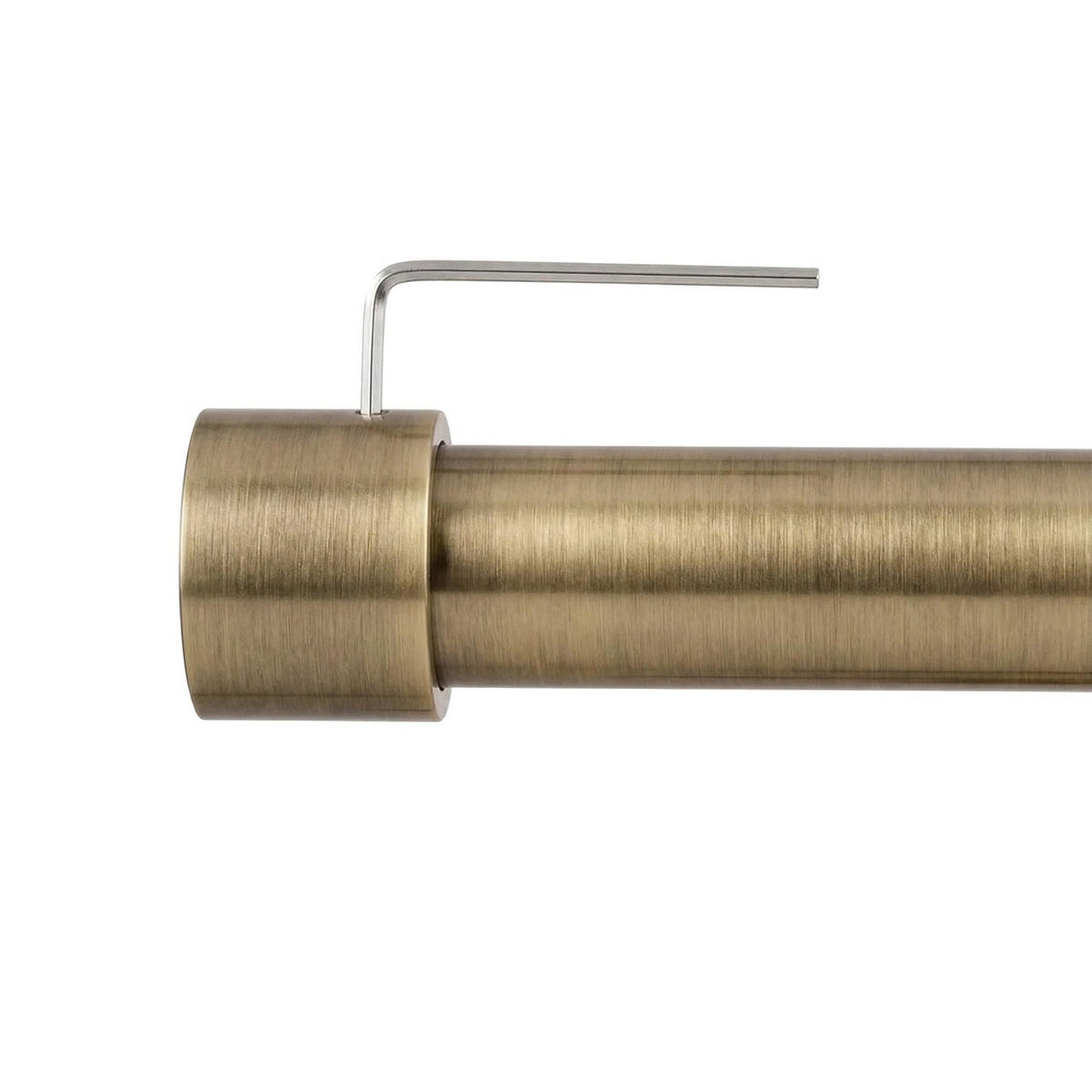 GARDINENSTANGE auf Maß 1-lauf Wandmontage Kappe 180cm - Messingfarben, Metall (180cm) - Deco-Raum