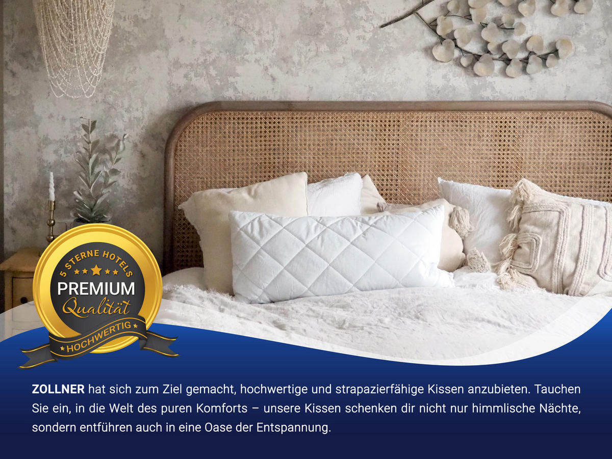 KISSEN, 40x80 cm, 50% Polyester, 50% Baumwolle, Weiß - Weiß, Textil (40/80cm) - Zollner
