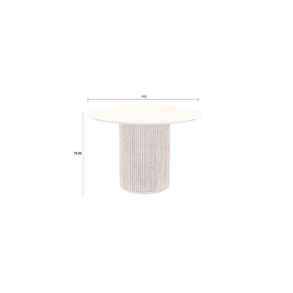 ESSTISCH Arda Rund 115 cm - Beige, Holz (115/115/76.6cm) - Dutchbone